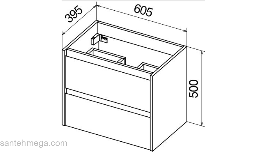 Тумба под раковину подвесная BELBAGNO KRAFT 39-600/390-2C-SO-PP Pino Pasadena. Фото