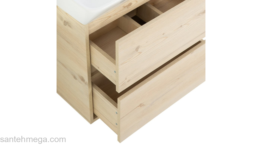 Тумба под раковину подвесная BELBAGNO NEON-600-2C-SO-PB Pino Bianco. Фото