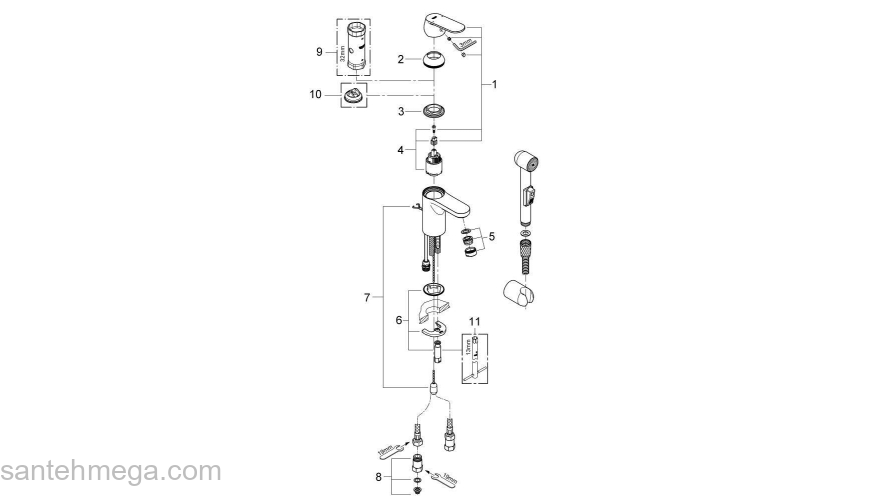 Смеситель для раковины Grohe Eurosmart Cosmopolitan 23125000. Фото