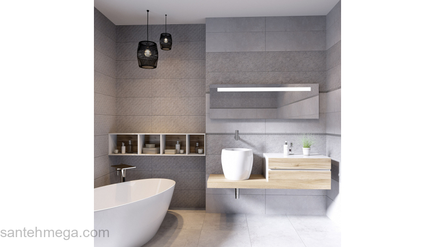 Gracia Ceramica 010101004983 Плитка облицовочная Aneta 300х900 grey light 02. Фото