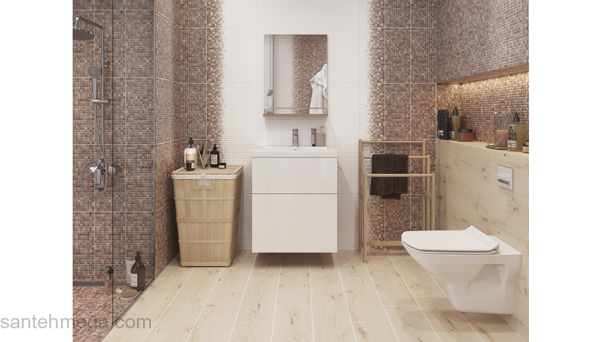 CERSANIT HAG041D Плитка облицовочная Hammam 200х440 голубой рельеф. Фото