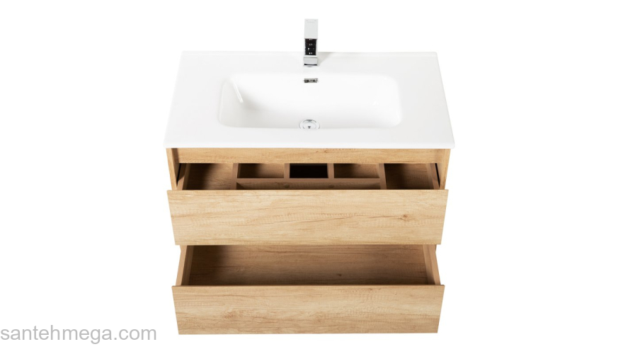 Тумба под раковину подвесная BELBAGNO KRAFT-800-2C-SO-RNN Rovere Nebrasca Nature. Фото