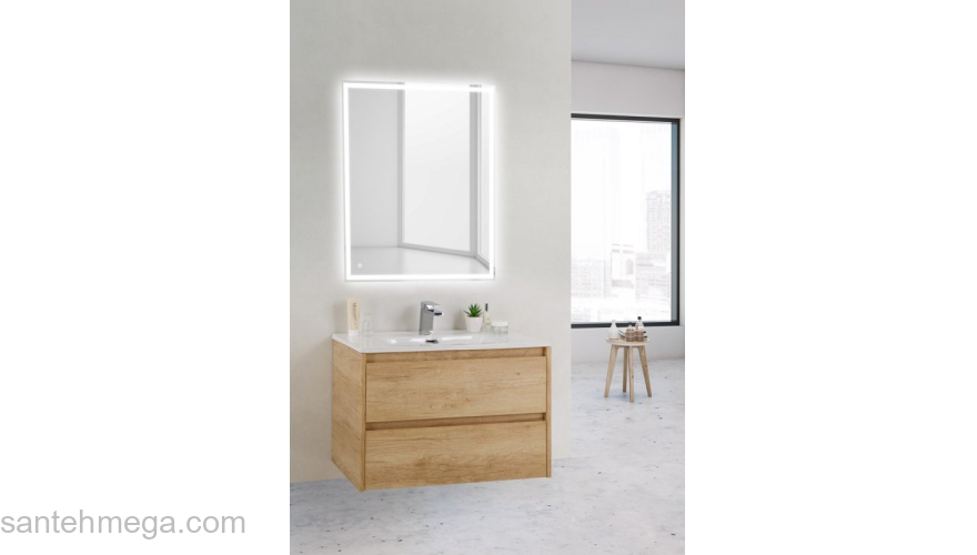 Тумба под раковину подвесная BELBAGNO KRAFT 39-800/390-2C-SO-RNN Rovere Nebrasca Nature. Фото
