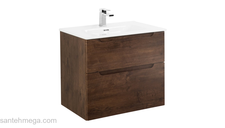 Тумба под раковину подвесная BELBAGNO ETNA-H60-900-2C-SO-RW-P Rovere Moro. Фото