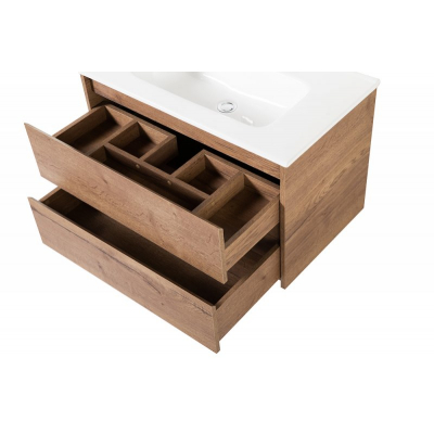 Тумба под раковину подвесная BELBAGNO KRAFT-800-2C-SO-RT Rovere Tabacco. Фото