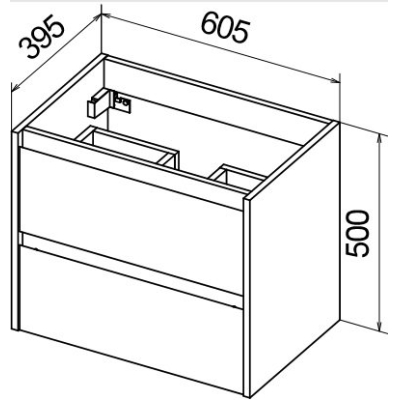 Тумба под раковину подвесная BELBAGNO KRAFT 39-600/390-2C-SO-PP Pino Pasadena. Фото