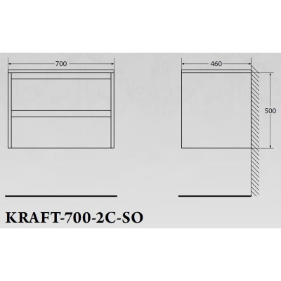 Тумба под раковину подвесная BELBAGNO KRAFT-700-2C-SO-CG Cemento Grigio. Фото