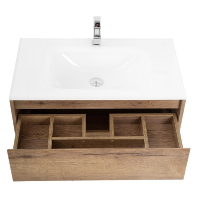 Тумба под раковину подвесная BELBAGNO KRAFT-800-2C-SO-RT Rovere Tabacco. Фото