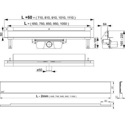 Дренажная система ALCAPLAST Spa TWIN APZ5-TWIN-1050. Фото