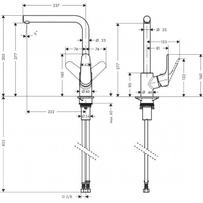 Смеситель для кухни Hansgrohe Focus 31817670. Фото
