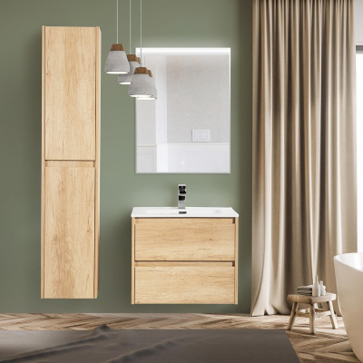 Тумба под раковину подвесная BELBAGNO KRAFT-700-2C-SO-RNN Rovere Nebrasca Nature. Фото