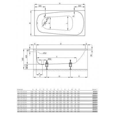 Ванна стальная BETTE BetteForm 150x70 2941-000AR,PLUS. Фото